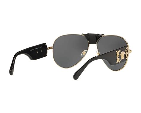 versace black & gold sunglasses mod 2150-q made in italy|black Versace sunglasses.